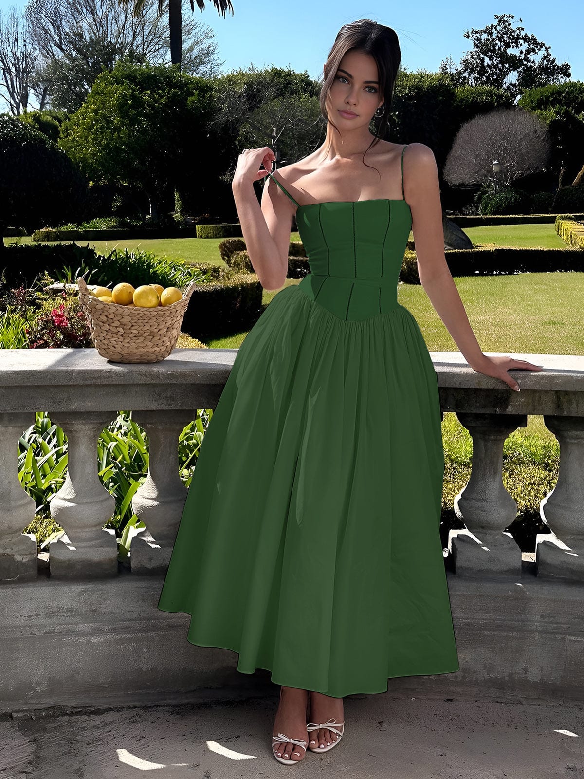 Eleanor | Women’s Wedding Guest Elegant Corset Midi Dress