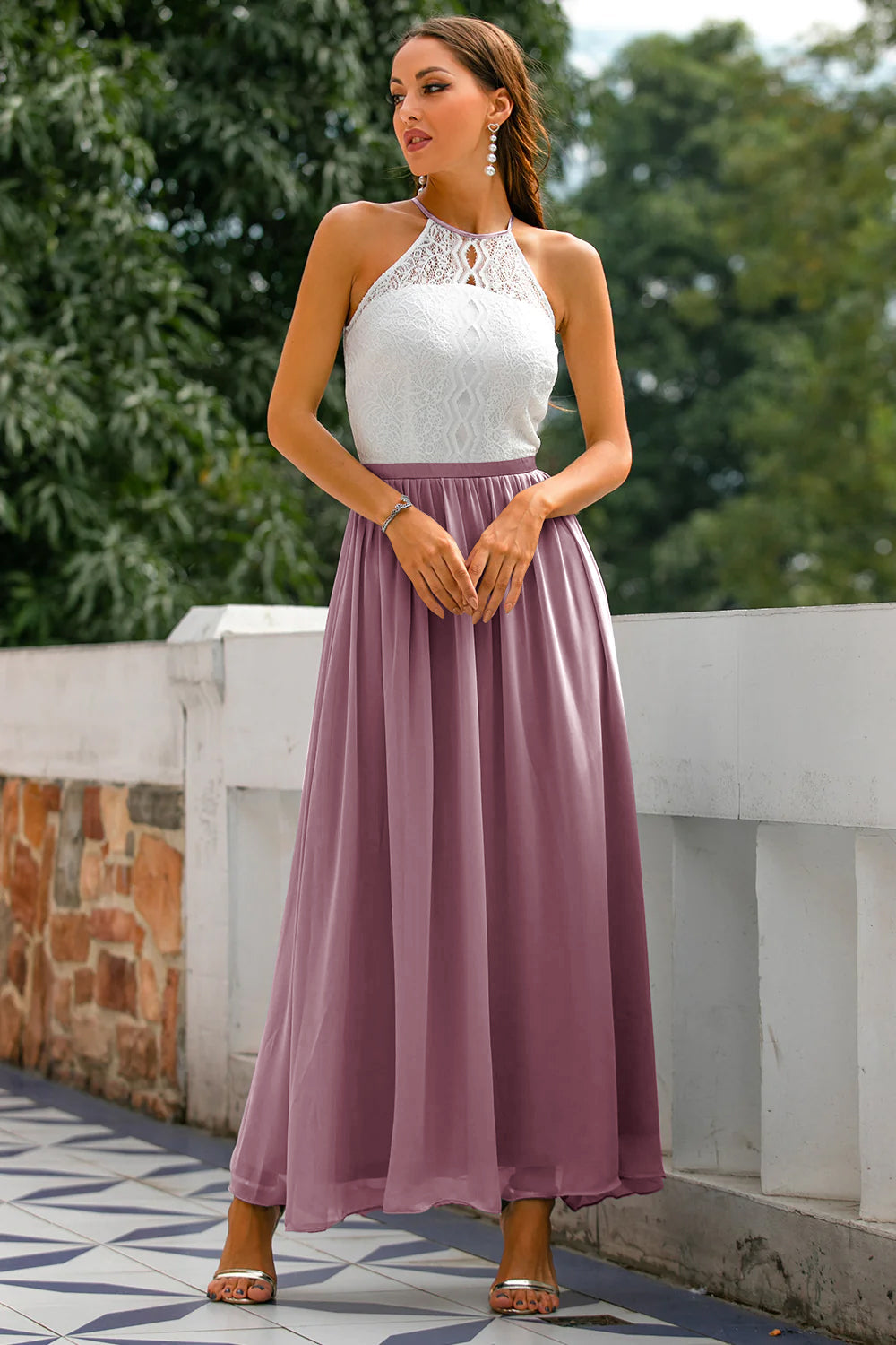 Faith | Women Wedding Guest Halter Maxi Dress