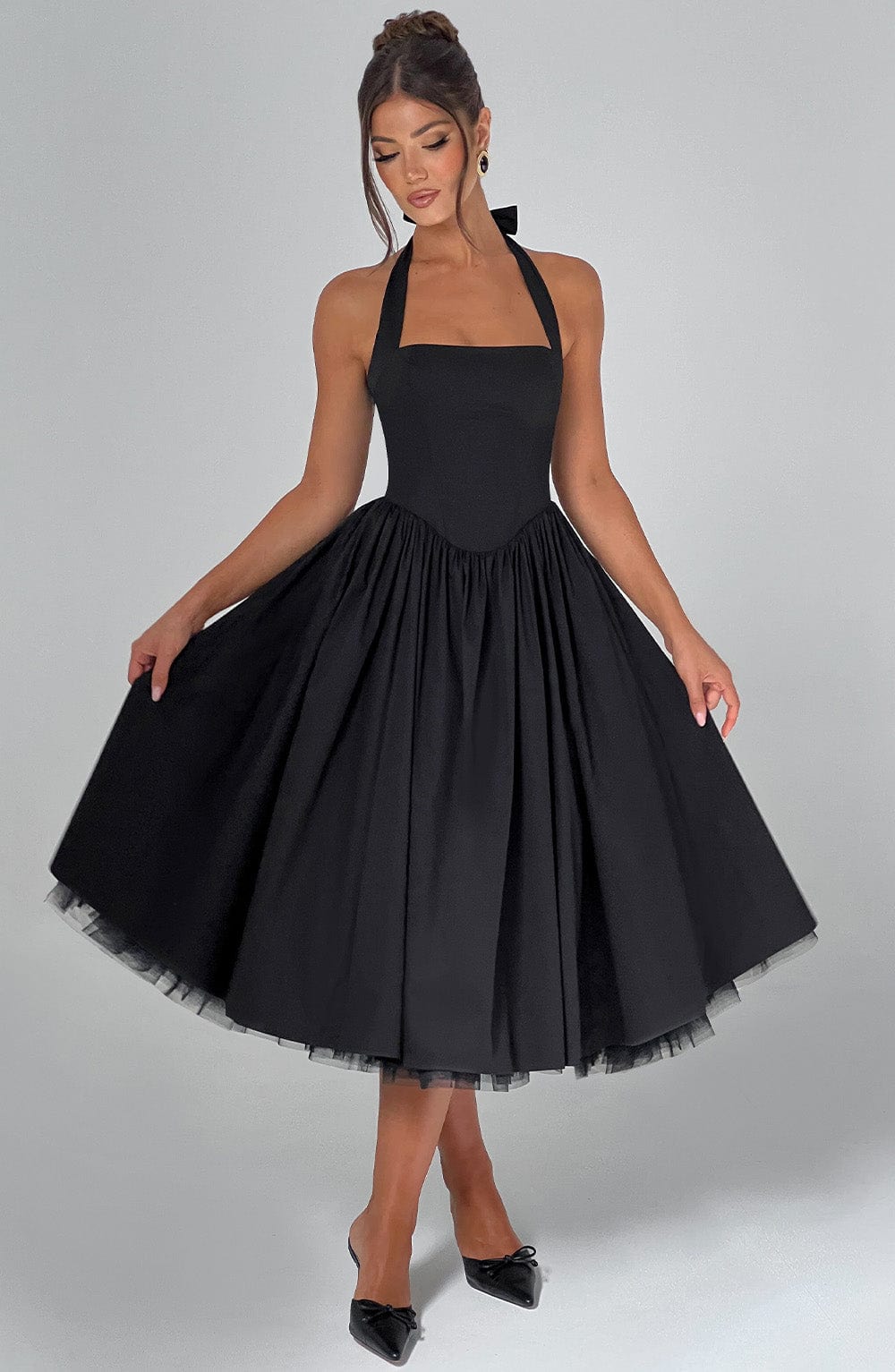 Clara | Women Wedding Guest Halter Midi Dress