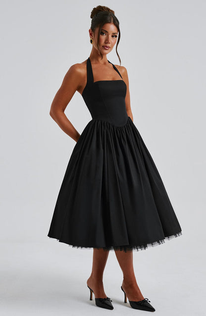 Clara | Women Wedding Guest Halter Midi Dress
