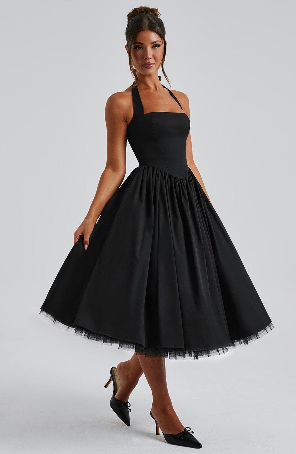 Clara | Women Wedding Guest Halter Midi Dress
