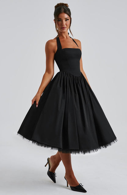 Clara | Women Wedding Guest Halter Midi Dress