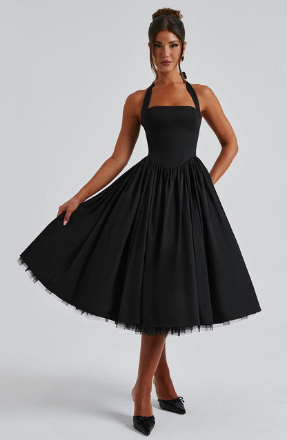 Clara | Women Wedding Guest Halter Midi Dress