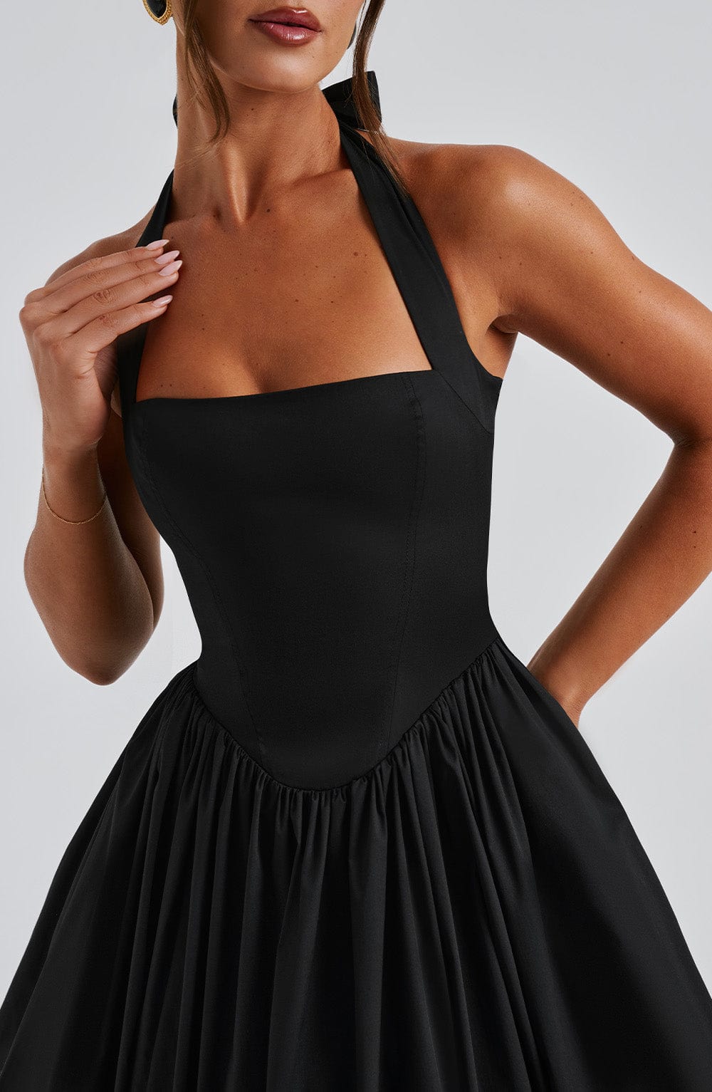 Clara | Women Wedding Guest Halter Midi Dress