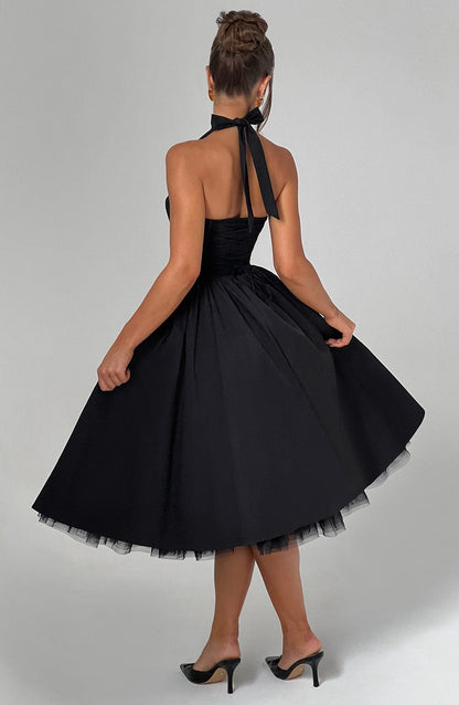 Clara | Women Wedding Guest Halter Midi Dress