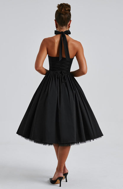 Clara | Women Wedding Guest Halter Midi Dress