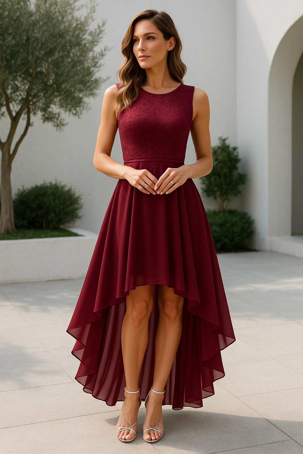 Hannah | Women’s Wedding Guest High-Low Elegant Dress
