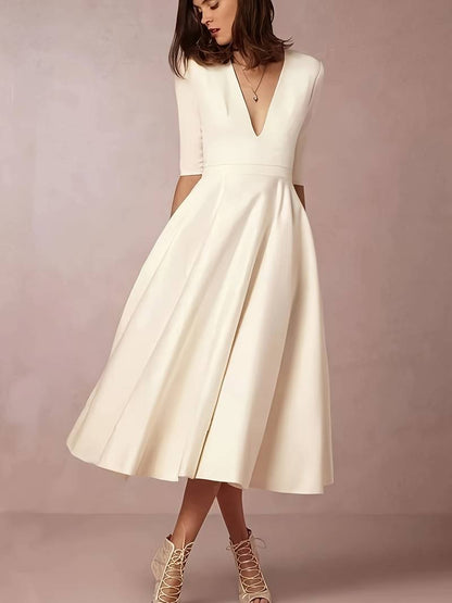 Bonnie | Women Wedding Guest Flared Midi Dress