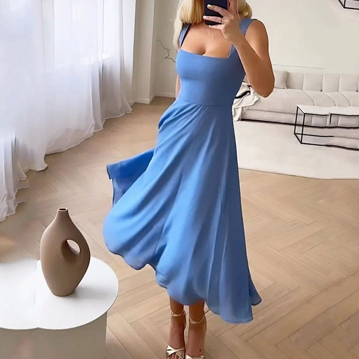 Ella | Women Wedding Guest Square Midi Dress