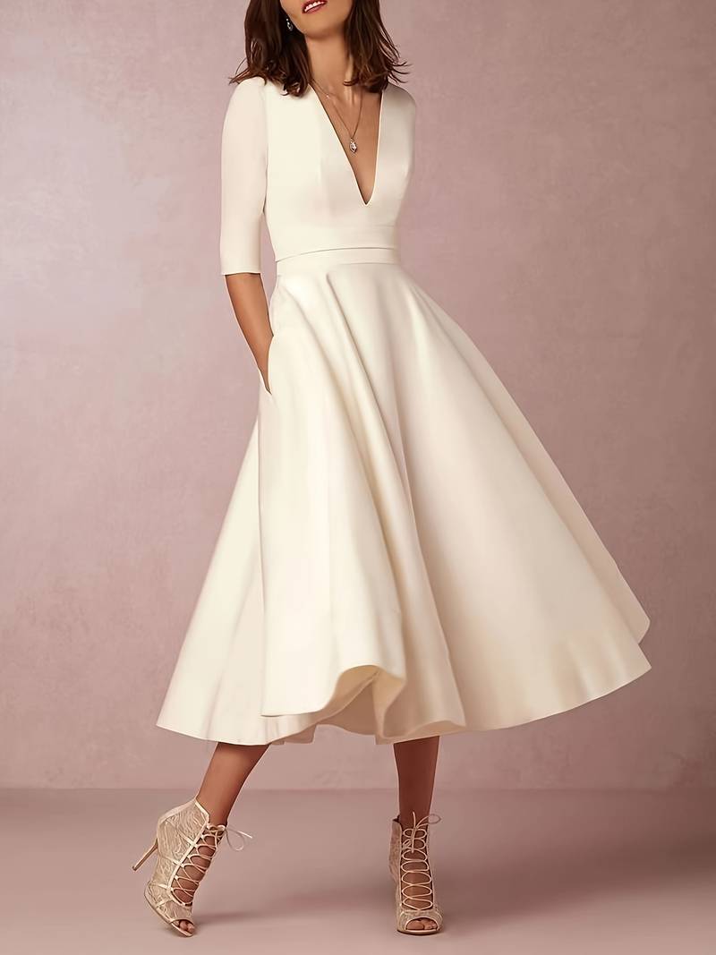 Daisy | Women’s Wedding Guest Elegant Flared Midi Dress
