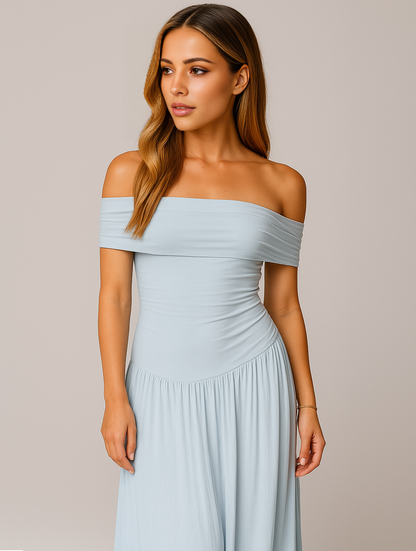 Lauren | Women's Wedding Guest Pleated Maxi Dress