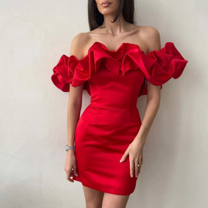 Audrey | Women’s Wedding Guest Ruffle Mini Dress