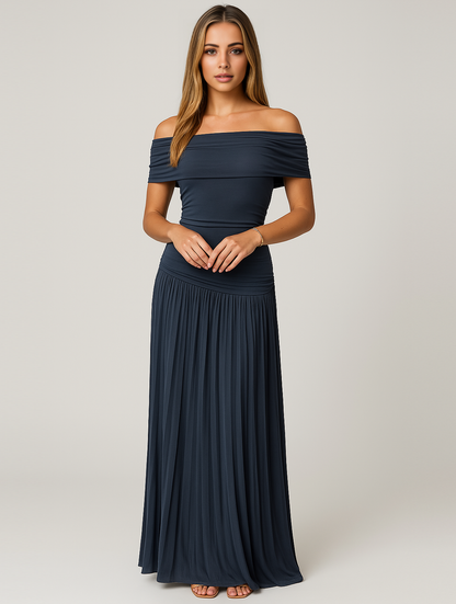 Lauren | Women's Wedding Guest Pleated Maxi Dress