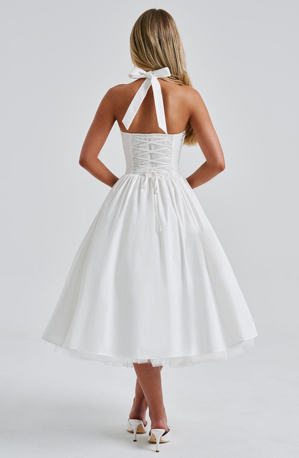Clara | Women Wedding Guest Halter Midi Dress