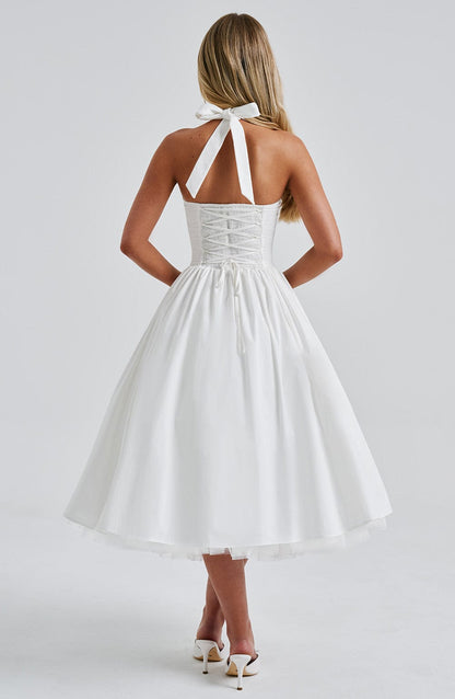 Clara | Women Wedding Guest Halter Midi Dress
