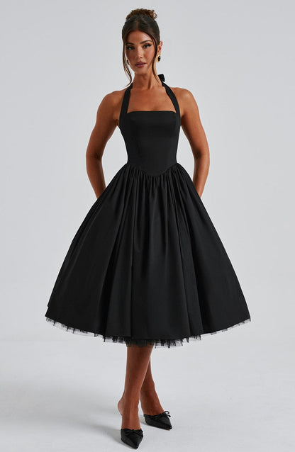 Clara | Women Wedding Guest Halter Midi Dress