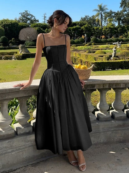 Eleanor | Women’s Wedding Guest Elegant Corset Midi Dress