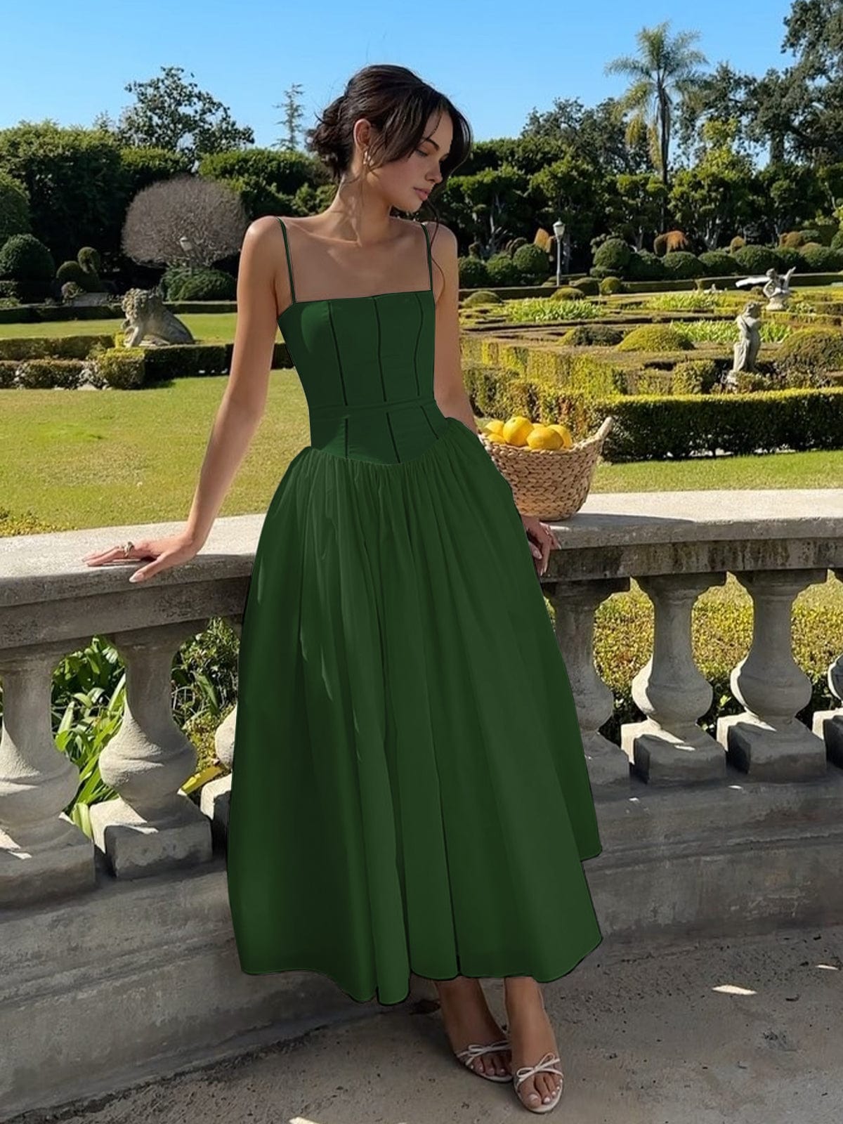 Eleanor | Women’s Wedding Guest Elegant Corset Midi Dress