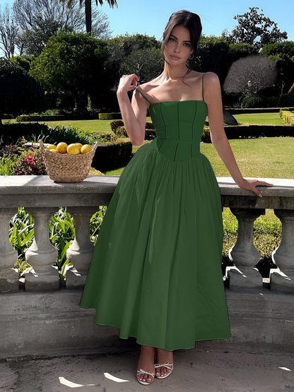 Eleanor | Women’s Wedding Guest Elegant Corset Midi Dress