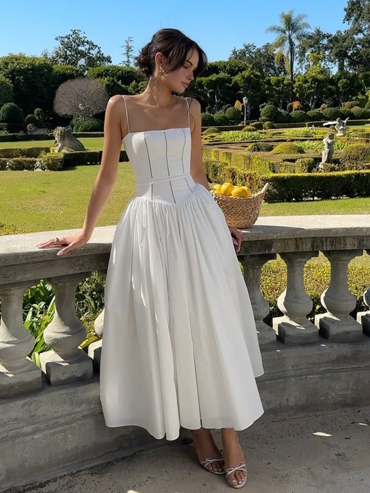 Eleanor | Women’s Wedding Guest Elegant Corset Midi Dress