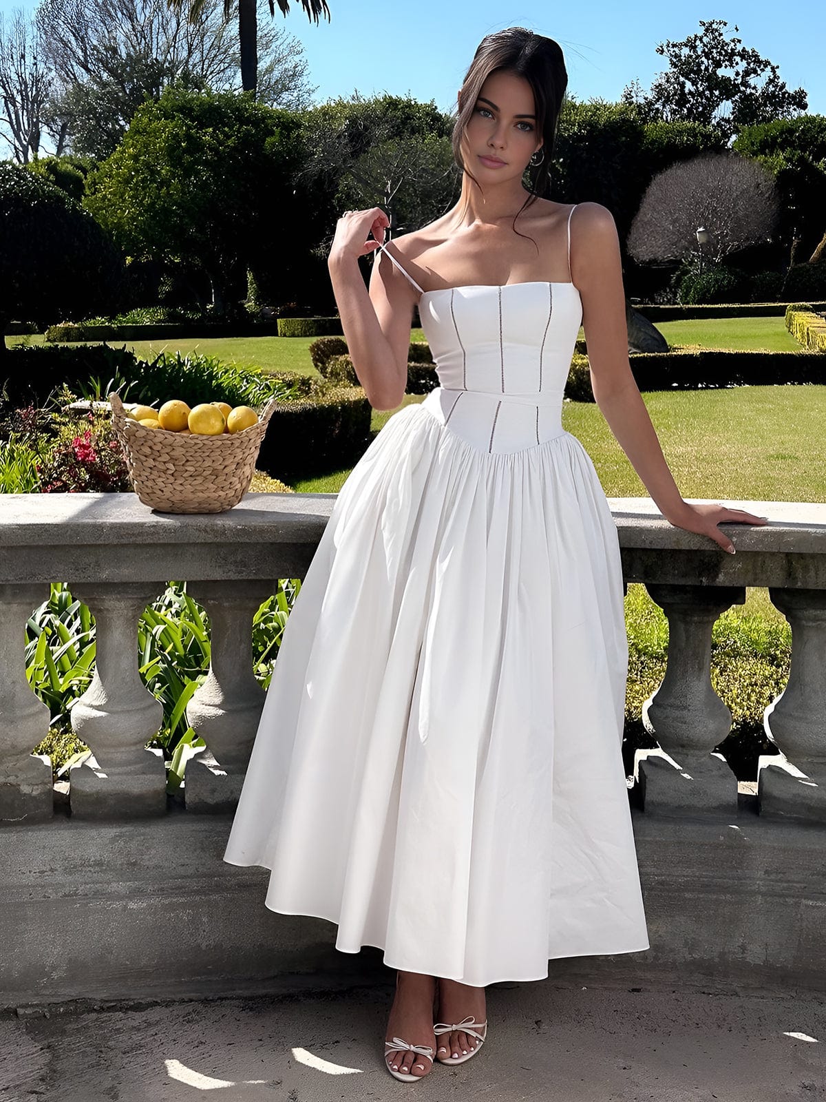 Eleanor | Women’s Wedding Guest Elegant Corset Midi Dress
