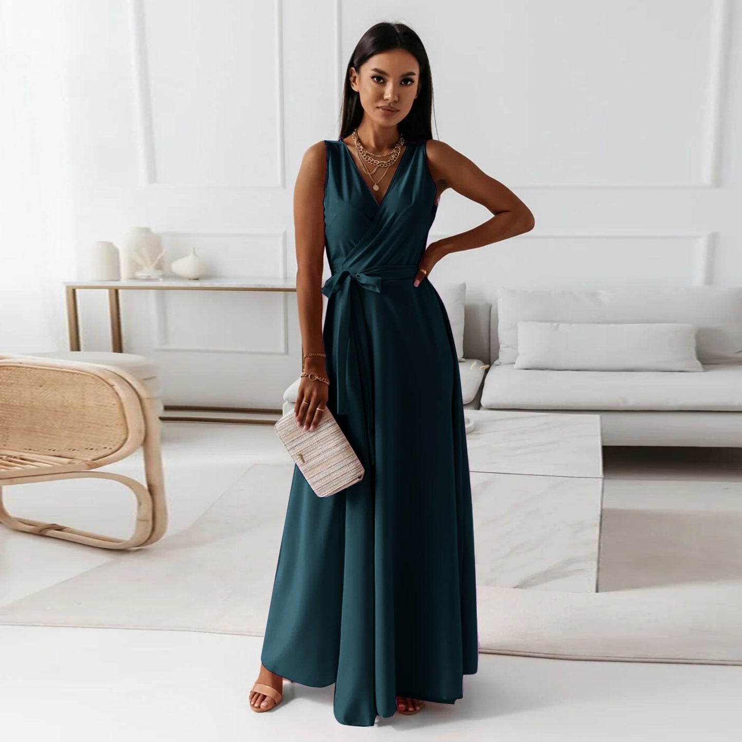 Emily | Women Wedding Guest Elegant Wrap Maxi Dress