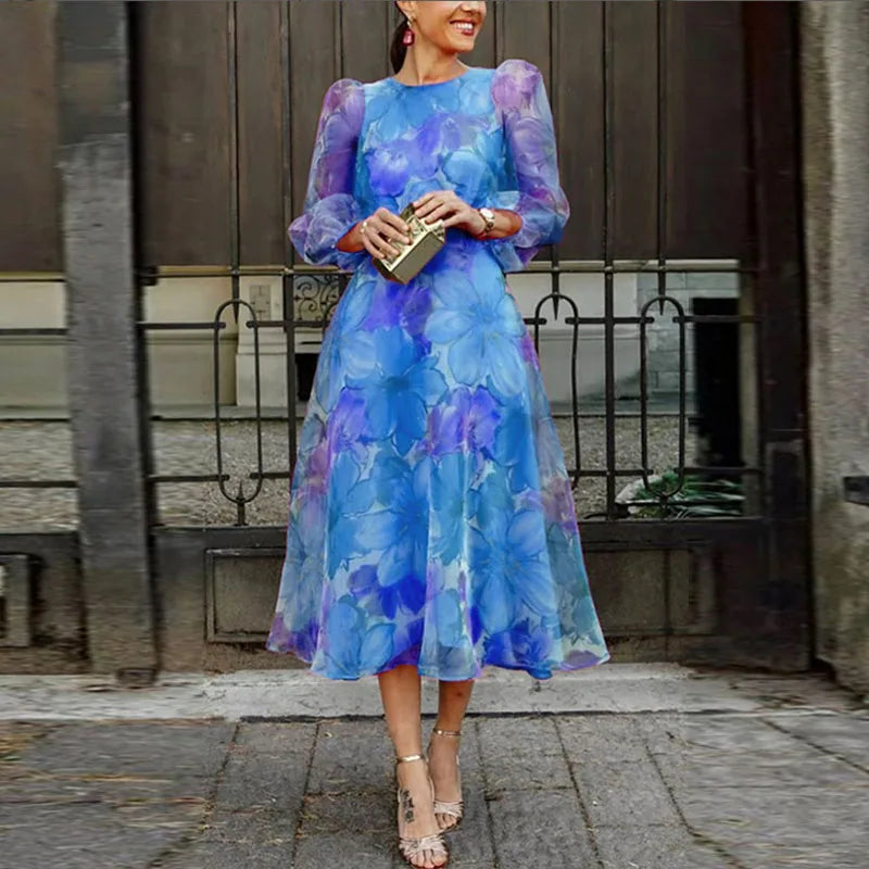 Ashley | Women Wedding Guest Dress Formal Floral Midi Dress