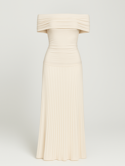Lauren | Women's Wedding Guest Pleated Maxi Dress