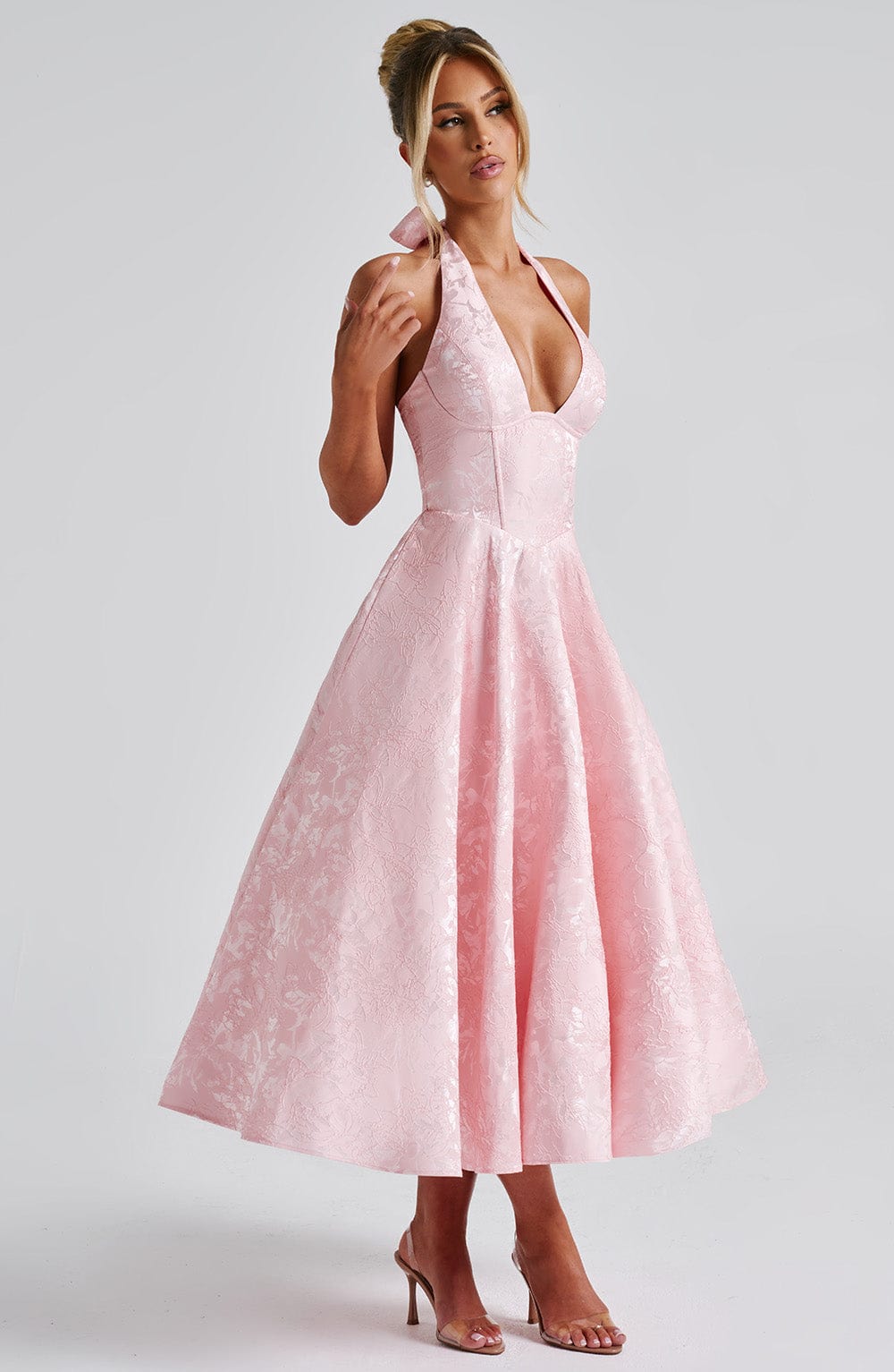 Kaitlyn | Women Wedding Guest Halter Midi Dress