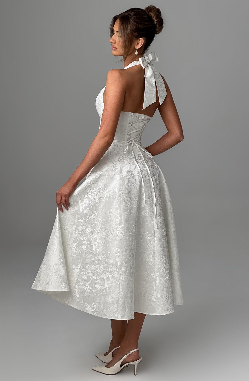Kaitlyn | Women Wedding Guest Halter Midi Dress