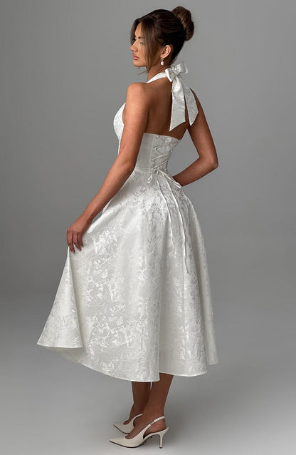 Isabella | Women’s Wedding Guest Dress Halter Midi Dress