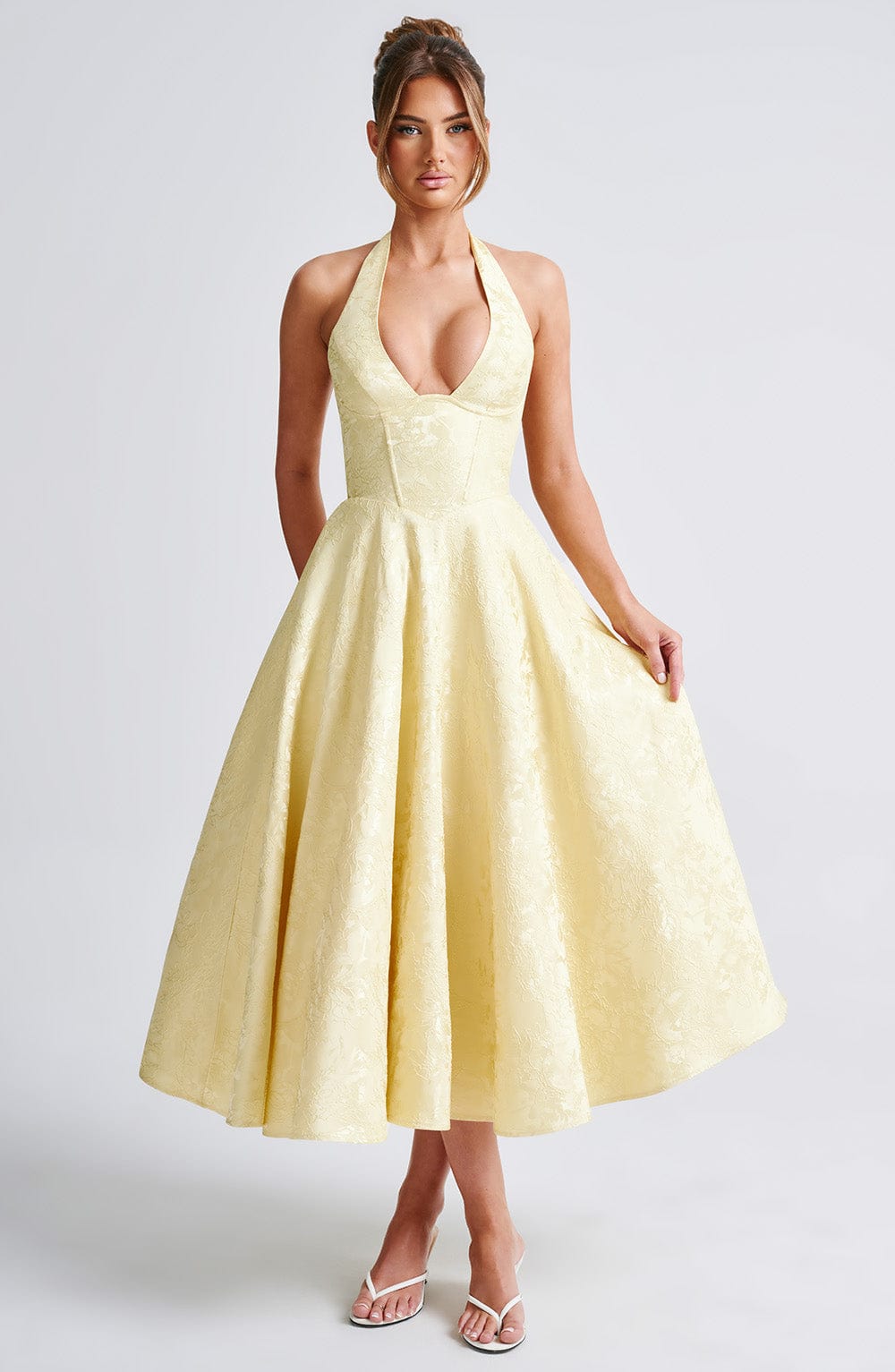 Kaitlyn | Women Wedding Guest Halter Midi Dress