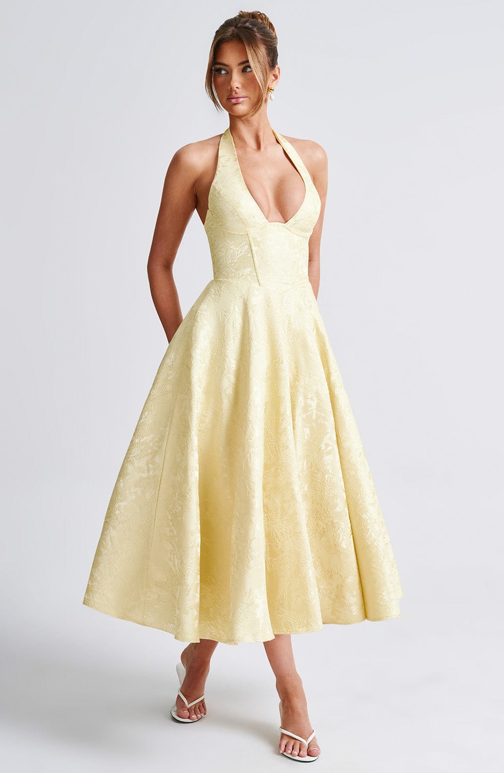 Kaitlyn | Women Wedding Guest Halter Midi Dress