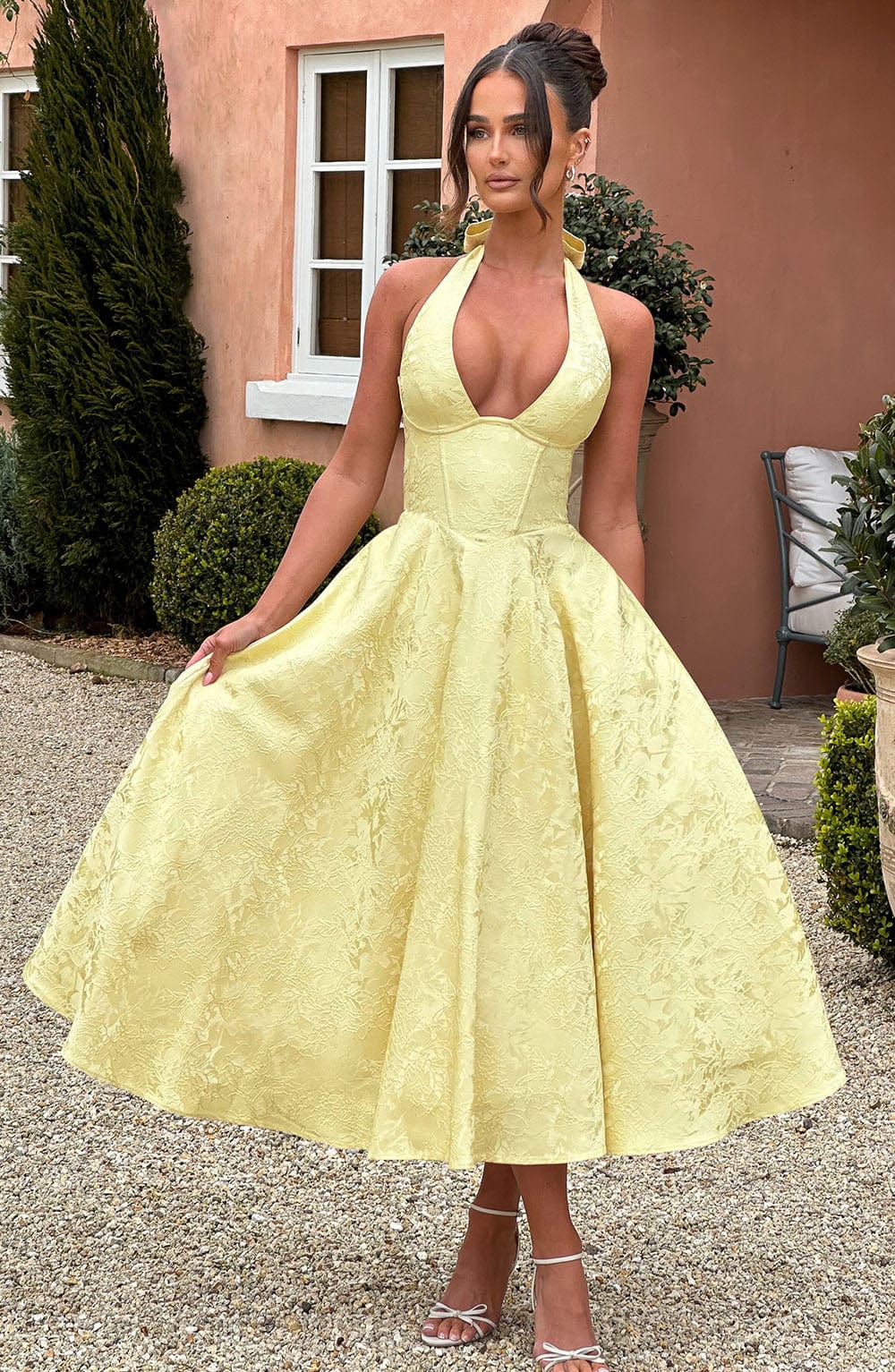 Isabella | Women’s Wedding Guest Dress Halter Midi Dress