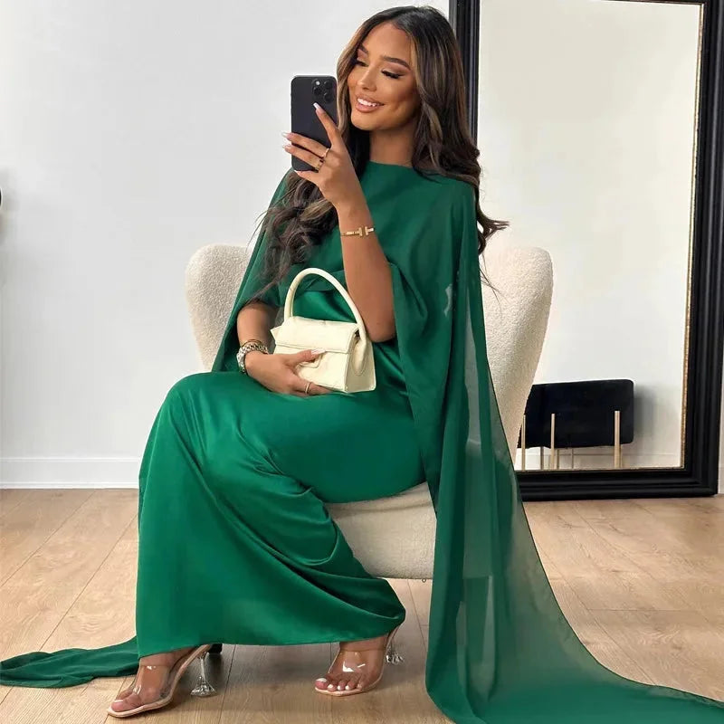 Jessica | Women's Wedding Guest Cape Maxi Dress