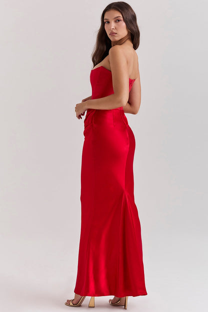 Kayla | Women Wedding Guest Strapless Maxi Dress