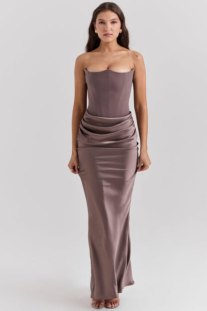 Kayla | Women Wedding Guest Strapless Maxi Dress