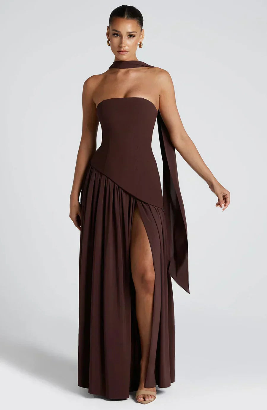 Chloe | Women Wedding Guest Asymmetric Maxi Dress