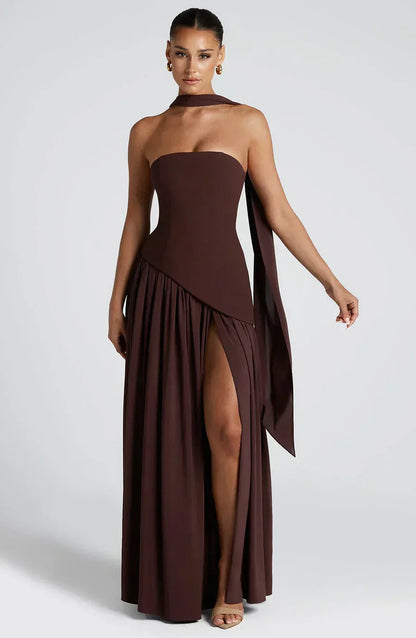 Chloe | Women Wedding Guest Asymmetric Maxi Dress