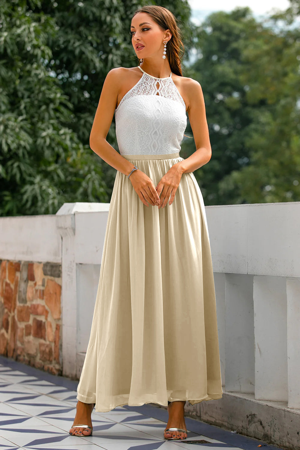 Joanna | Women's Wedding Guest Halter Maxi Dress