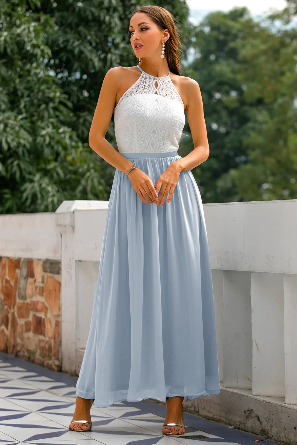 Faith | Women Wedding Guest Halter Maxi Dress