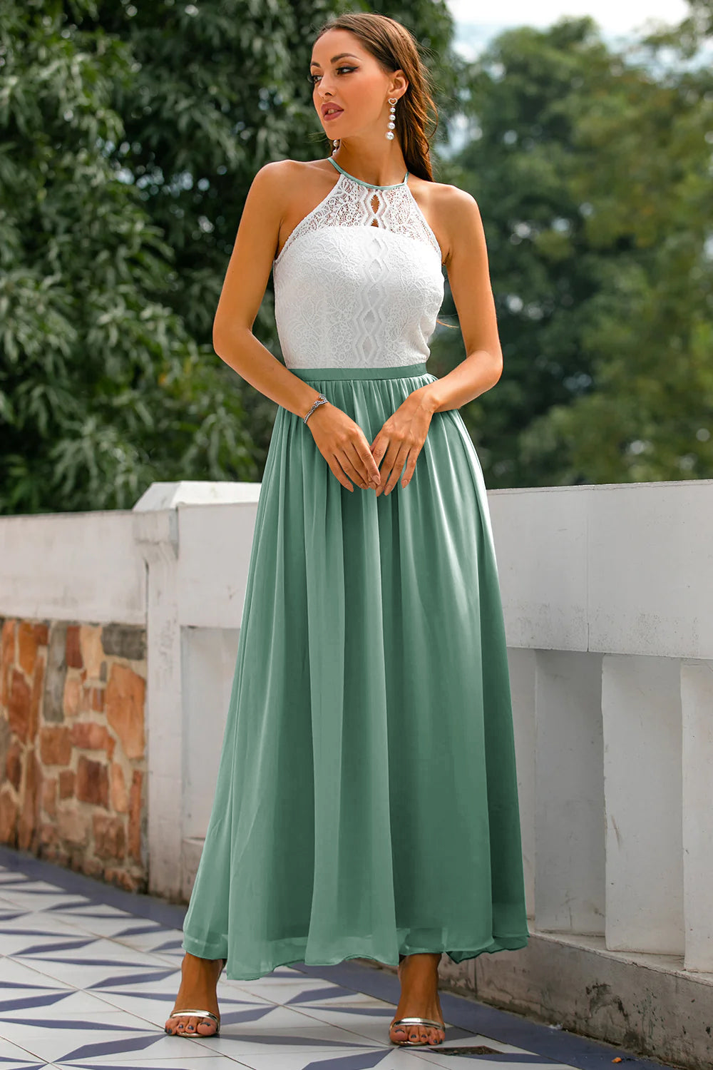 Joanna | Women's Wedding Guest Halter Maxi Dress