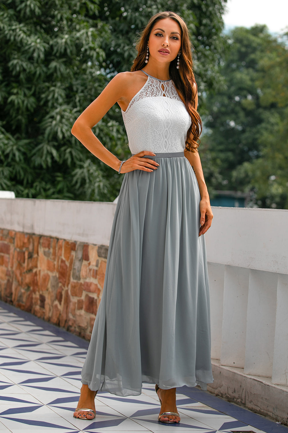 Joanna | Women's Wedding Guest Halter Maxi Dress