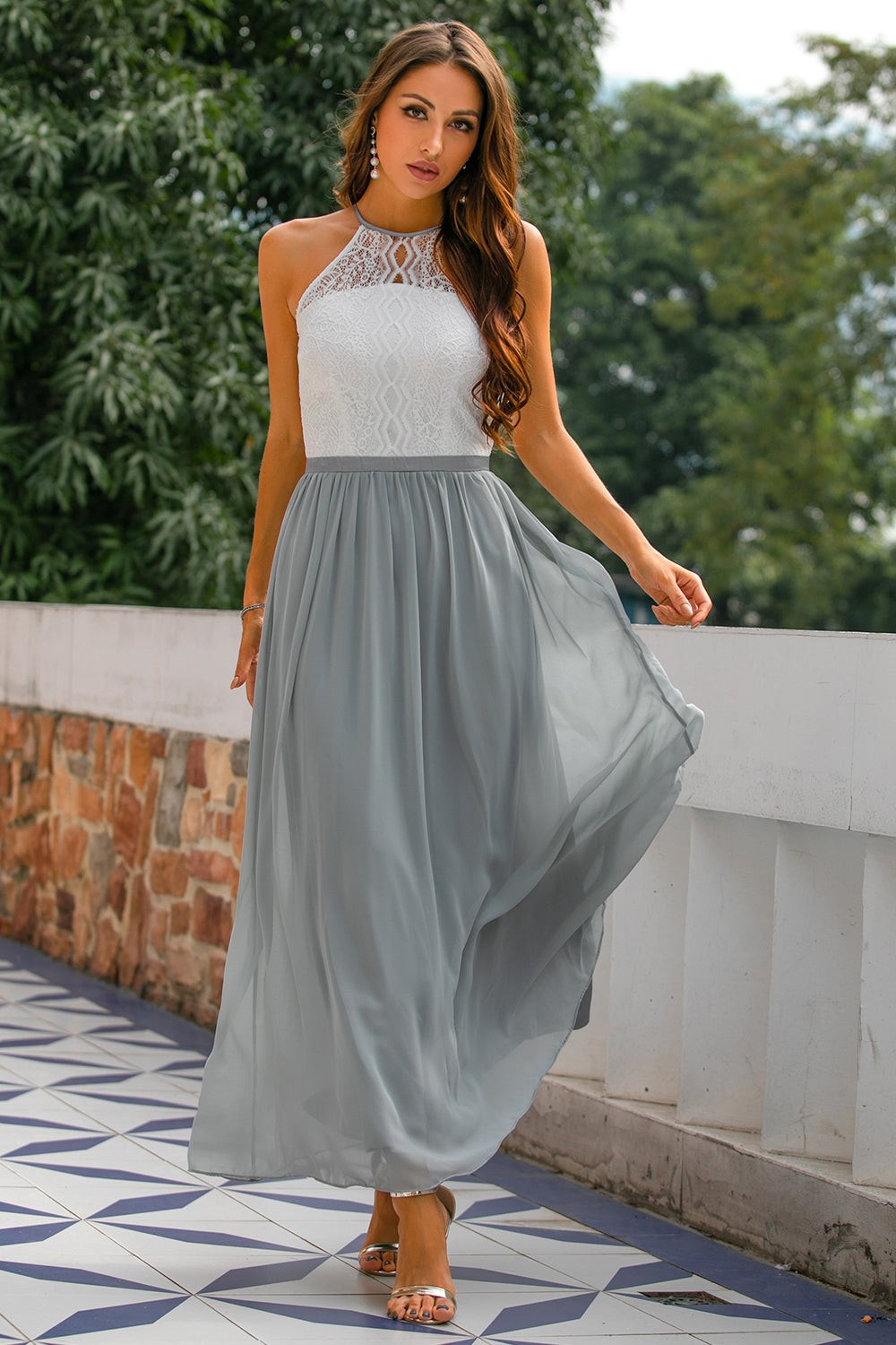 Faith | Women Wedding Guest Halter Maxi Dress