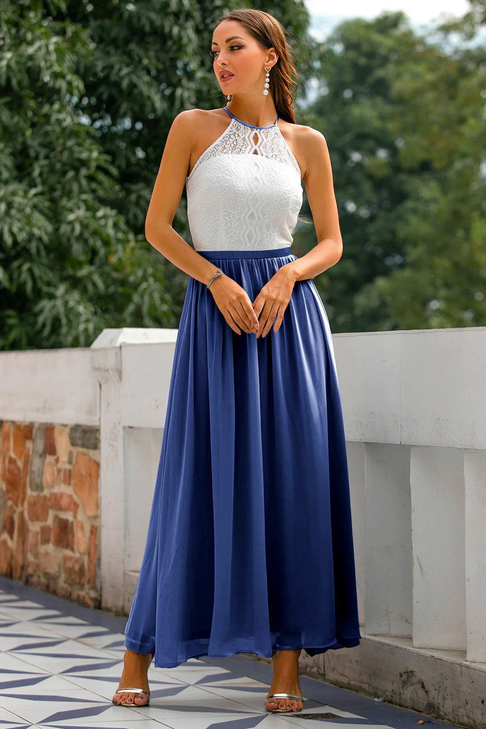 Joanna | Women's Wedding Guest Halter Maxi Dress