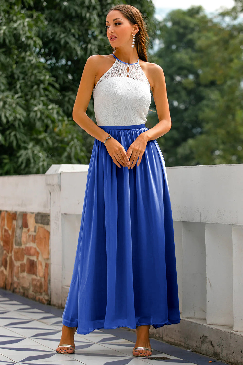 Joanna | Women's Wedding Guest Halter Maxi Dress